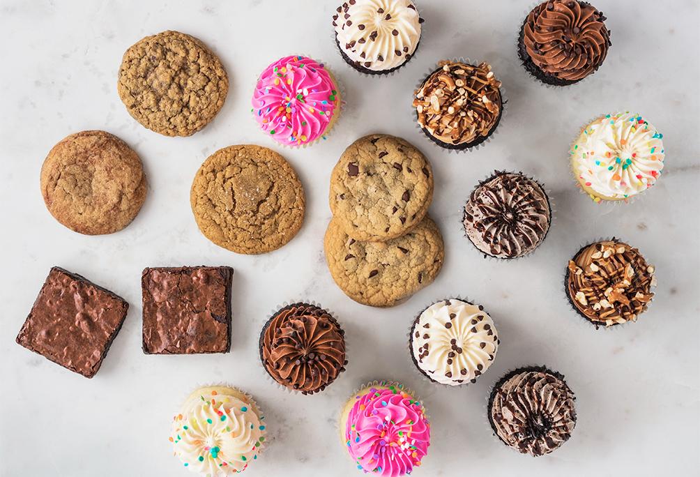 Pink Celebration, Chocolate Addicts, Medium Party Packs, All The Goodies, Cupcakes, Gigi's Cupcakes, Enjoy Anywhere, Anytime, Anyplace